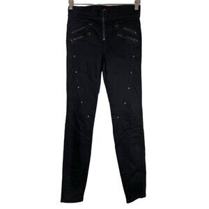 Diesel Made in Itay Black Zippers Stud Black Denim size 25